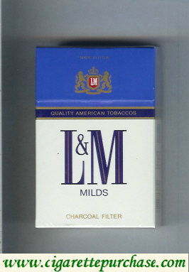 L&M Quality American Tobaccos Milds Charcoal Filter cigarettes hard box